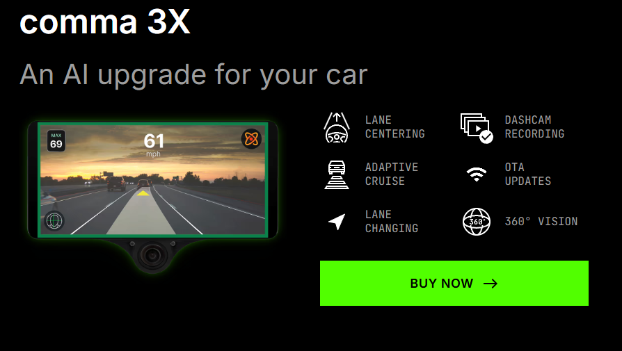 Comma 3X Self-Driving